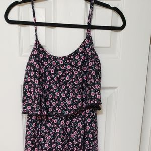 L.A Hearts Pink/Black Floral Maxi Dress